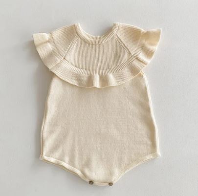 Knitted Romper with frill