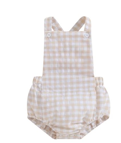 Plaid Unisex Romper