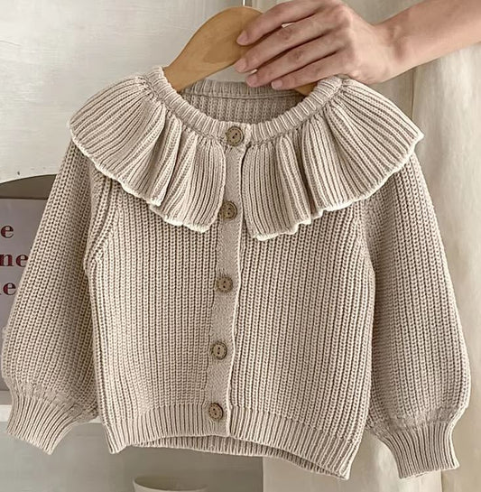 Large Collar Knitted Cardigan