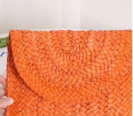 Colourful Straw Clutch Bag
