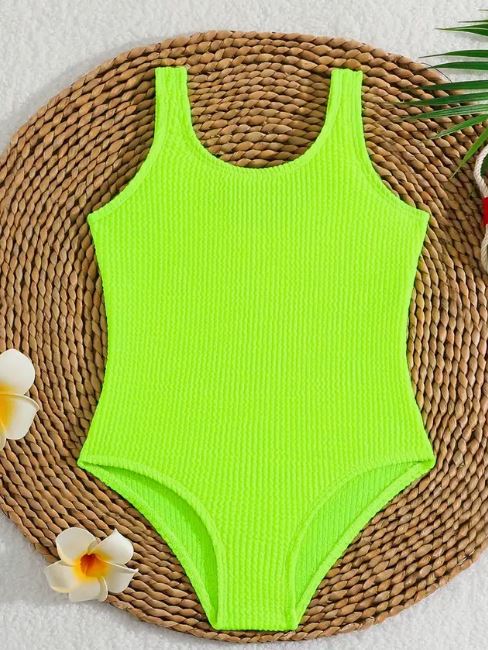 Girls Textured Swimsuit