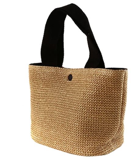 Top Handle Small Straw Bag