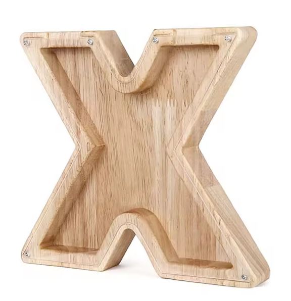 Wooden Alphabet Money Box