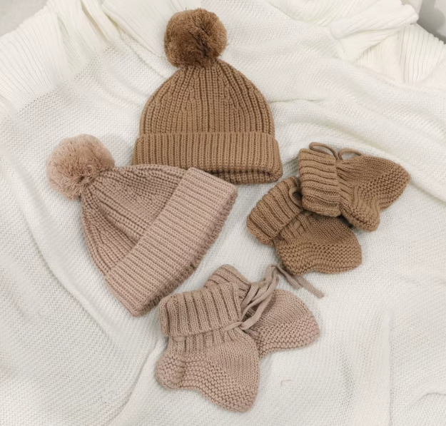 3pcs Newborn Knitted Set