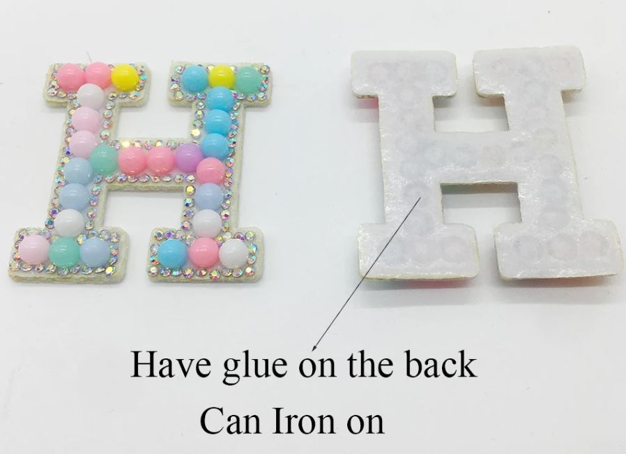 Iron On Multi Coloured Pearl Alphabet