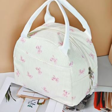 Bow Corduroy Lunch Bag