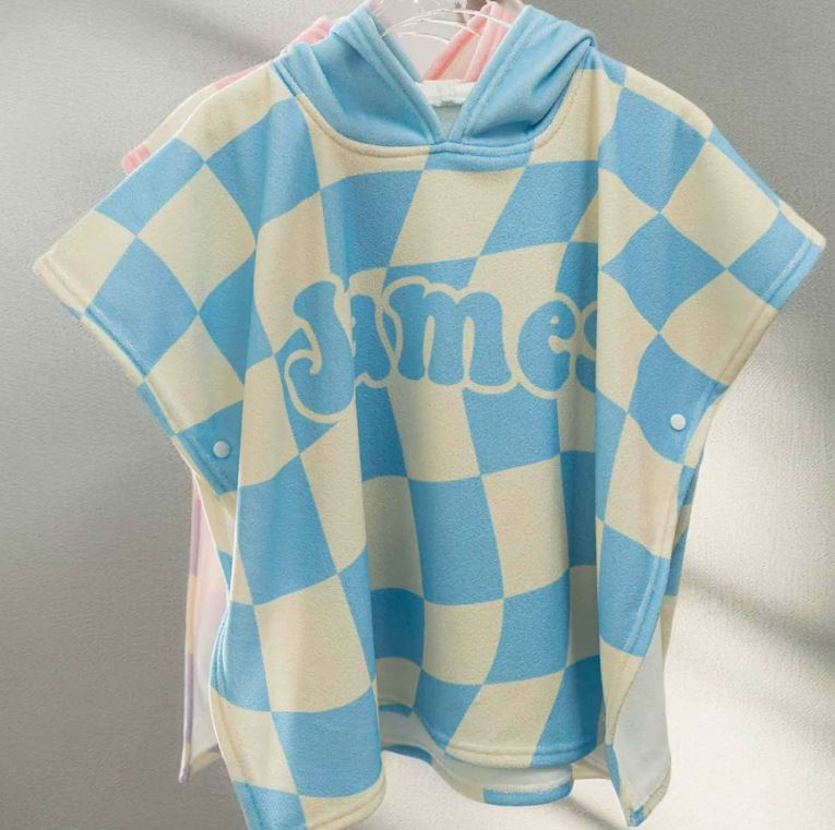 Checked Name Hooded Towel