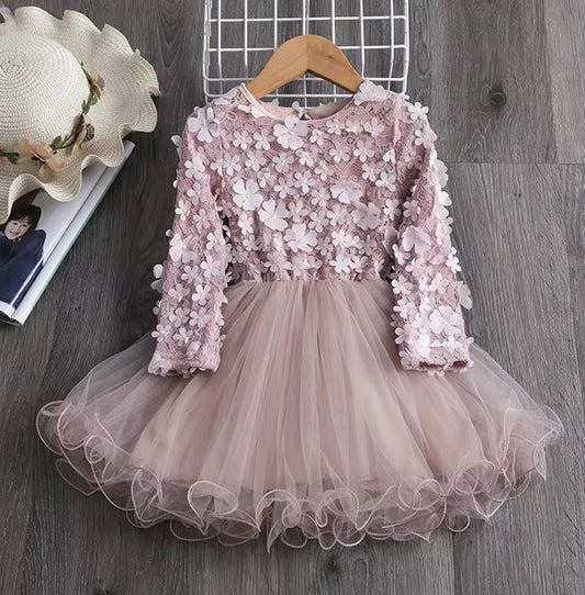 Pink Flower Detail Dress