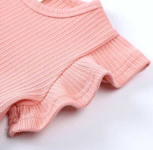 Kids Tales Girls Ribbed Frill Set