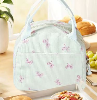 Bow Corduroy Lunch Bag