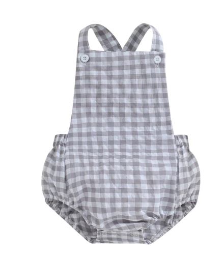 Plaid Unisex Romper