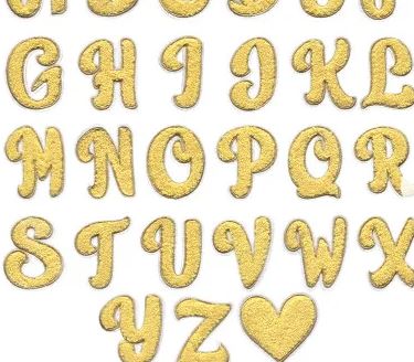 Iron On Chenille Alphabet 7cm