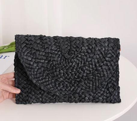 Colourful Straw Clutch Bag