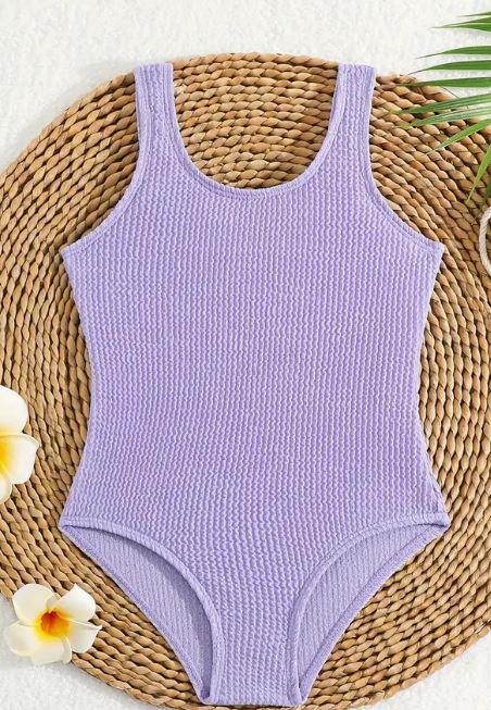 Girls Textured Swimsuit
