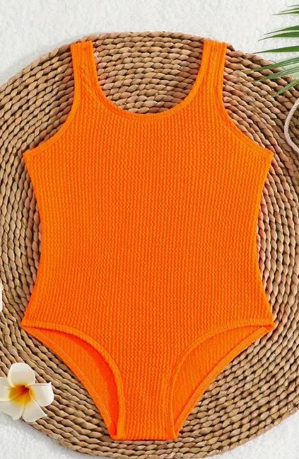 Girls Textured Swimsuit