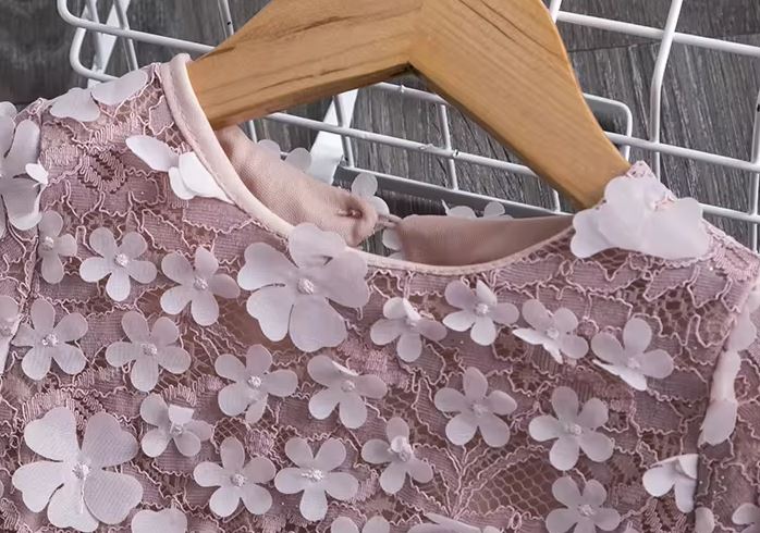 Pink Flower Detail Dress