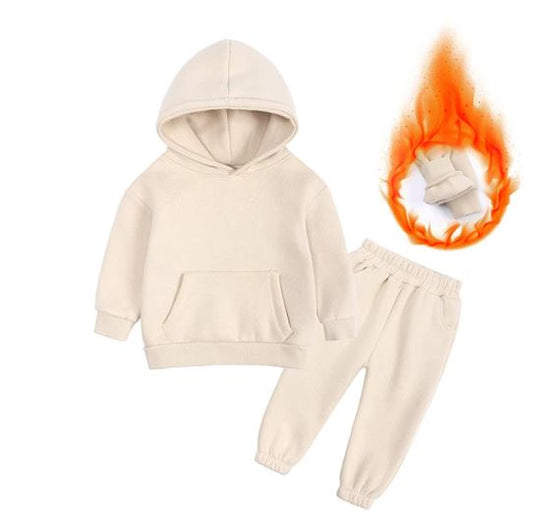 Thick hooded Tracksuit with front pocket detail