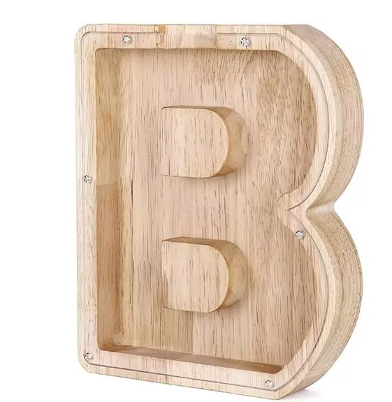 Wooden Alphabet Money Box