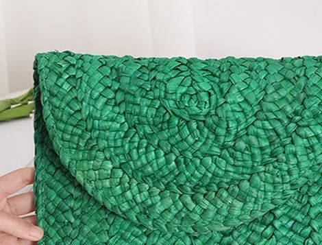 Colourful Straw Clutch Bag