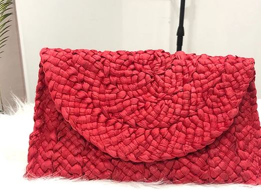 Colourful Straw Clutch Bag