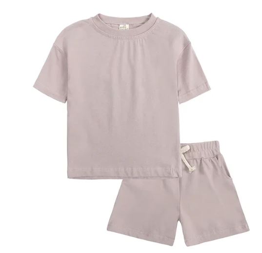 Kids Tales Plain Colour Short Set - 2