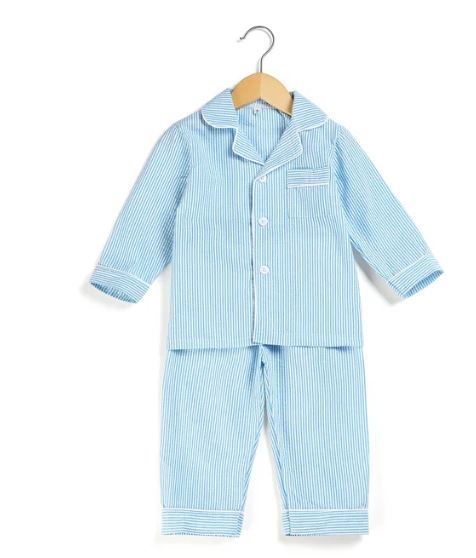 Boys Blue Strip Pyjama- Long
